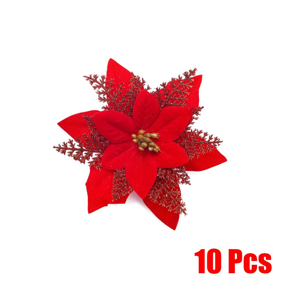 Simulation Christmas Flowers Cloth Decoration Plastic For Decoration Christmas Trees Christmas Wreaths Decoration