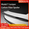 New Car Trunk Wing Spoiler For New Tesla Model Y Juniper 2025+ Real Carbon Fiber Spoiler Tail Fin Real Carbon Fiber Accessories