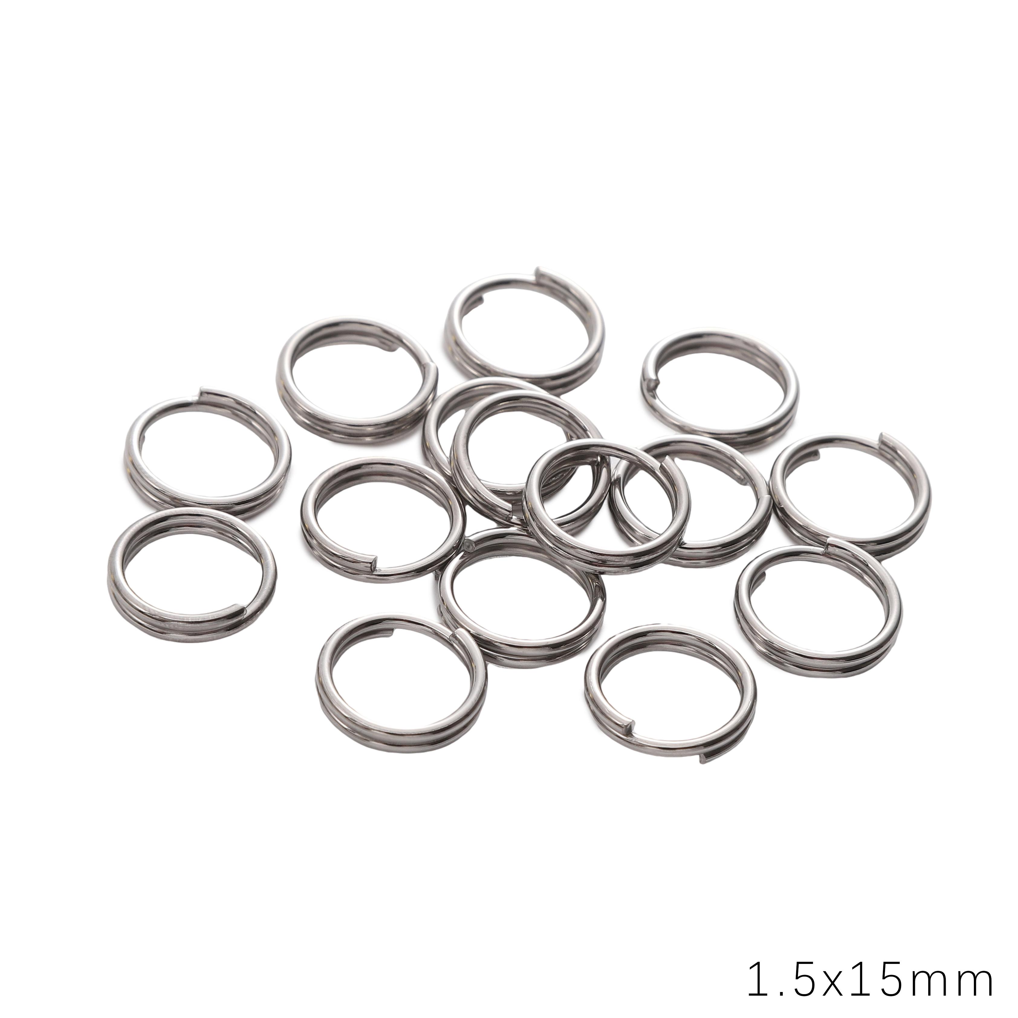 

10-1000 шт. соединительные кольца из нержавеющей стали, разъемные кольца, соединители для самостоятельного изготовления ювелирных изделий, аксессуары 1.5x15mm 20pcs серебряный