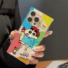 Clear Square Back Tube Case Protection For iPhone 16 ProMax 15 Plus 13 11 14 Pro Max 12 Anti-Oxygen,Shin-chan Poster Pattern Casing