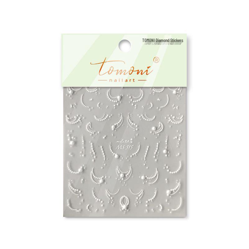 Japanese Retro Crystal 3D Pearl Nail Stickers