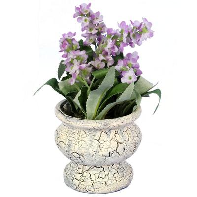 Artificial Flower Arrangement In a Ceramic Pot 15cm - Purple Lavender