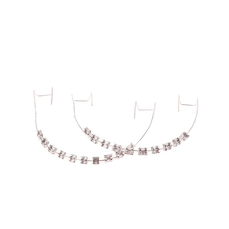 1 Pair Fashion Braces Colorful Temporary Tooth Decoration With Metal Wires Metal Bracket Orthodontic Ligature Ties High Quality
