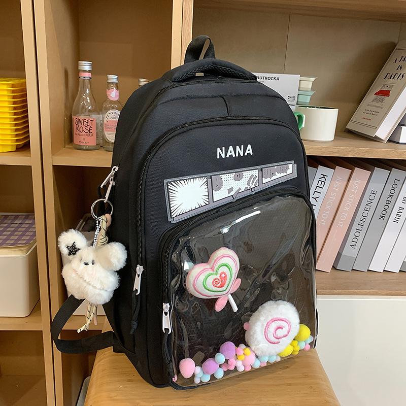Schoolbag Light Pain Bag School Bag Large Capacity Backpack Ultra Light Girls Bag Pain Bag Junior High School Second Dimensional Girls Wind Backpack