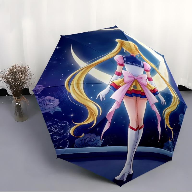1pc Sailor Moon Umbrella, Sun Protection, And UV Shielding. It Has Eight Sturdy Ribs for Outdoor Use And Perfect As a Holiday Gift