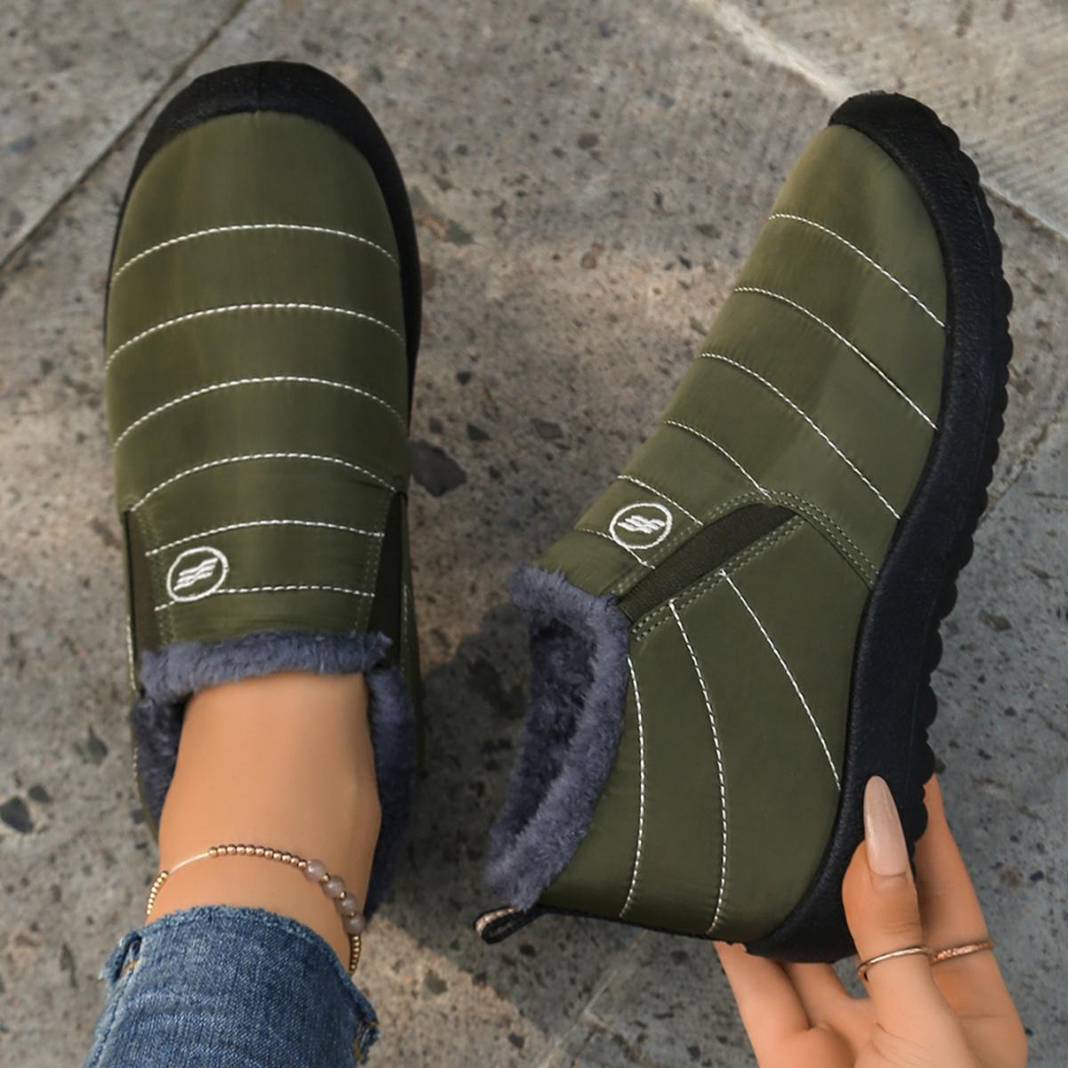 

2026 Winter Women Ankle Boots Comfortable Waterproof Snow Boots Women Plus Size Casual Flat Warm Women Shoes Zapatos De Mujer 36 армія зелений колір