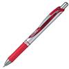Pentel EnerGel Ballpoint Pen 0.7mm Silver Body Red 10-pack