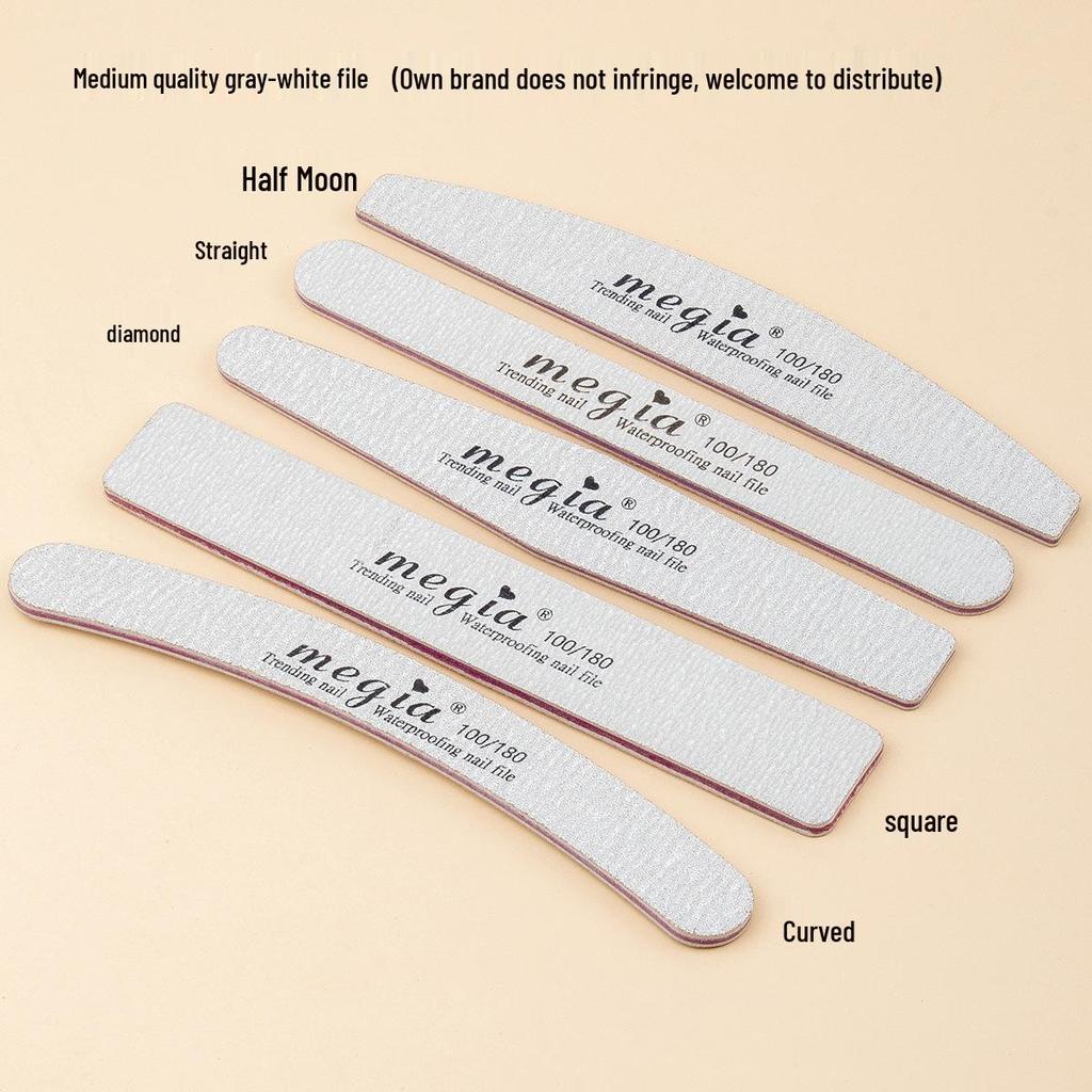 Double-Sided Washable Nail File 100/180 Grit Manicure Buffing Strip