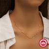 S925 Silver Round Necklace Women'S Light Luxury Retro Niche Premium Design Clavicle Neck Chain