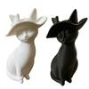 Desktop Ornament 3D Printed Hat-Wearing Cat Shape Figurine Integrated Molding Sculpture Decorative Desktop Accessory