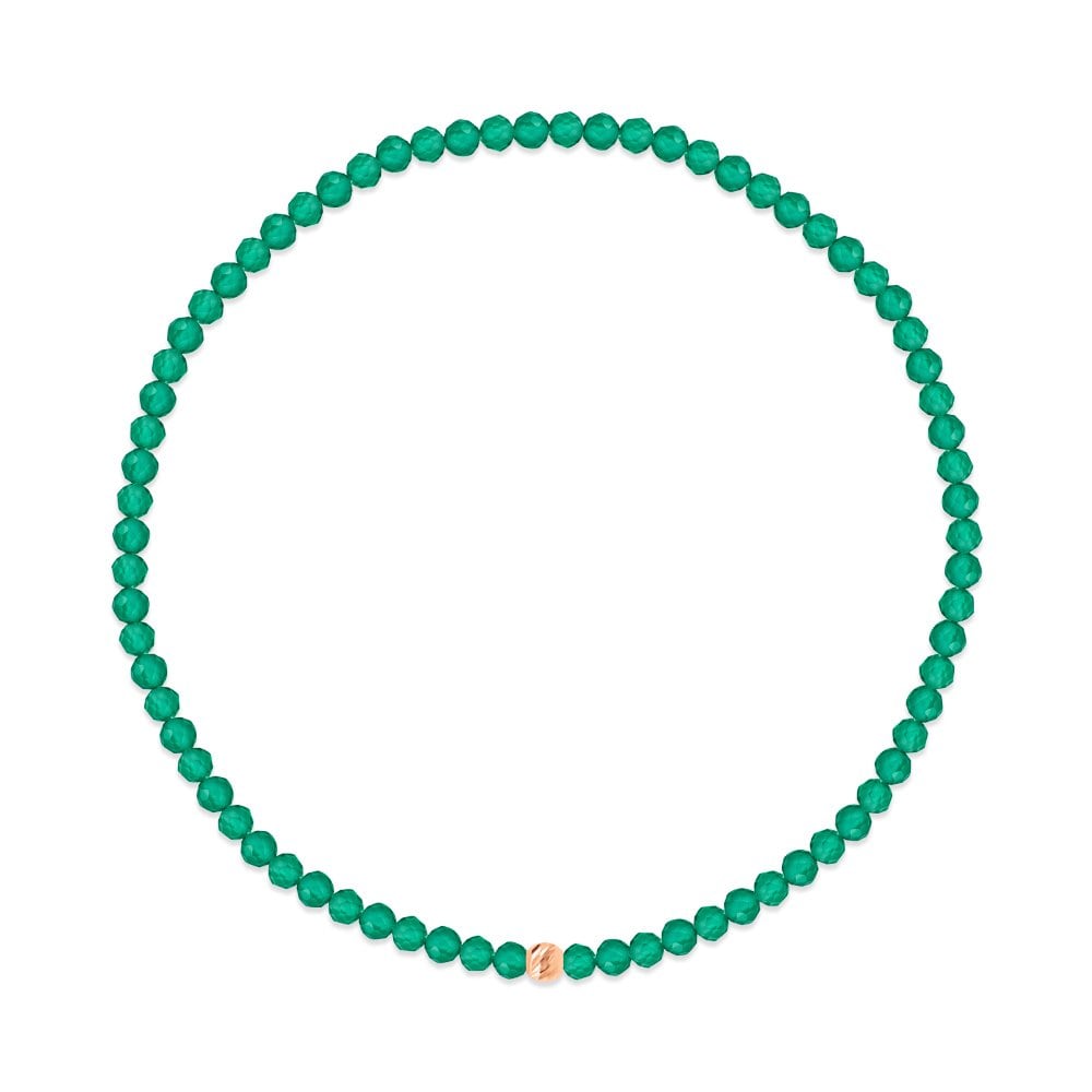 [Bnbgold] 14K/18K Petite Cutting Ball Green Onyx Wish Bracelet Chb41119