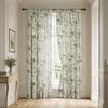 Curtain with Hole-Free Installation, Cotton Linen Printing Window Curtain, Light Blocking Privacy Protection Curtain for Bay Window