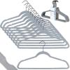 Velvet clothes hangers, gray, rotating, 45x24.5 cm, 10 pcs.