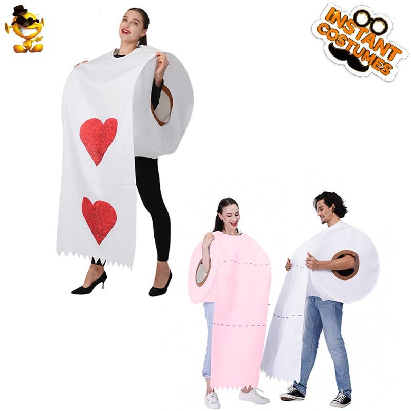Halloween-Paar neues Parodie-Toilettenpapierrollen-Oberteil-Aufdruck-Kostüm Durchmesser