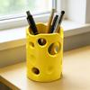 Creative Design Cheese Pen Cup Desktop Storage Pen Stand Multifunctional Desktop Organizer  Home