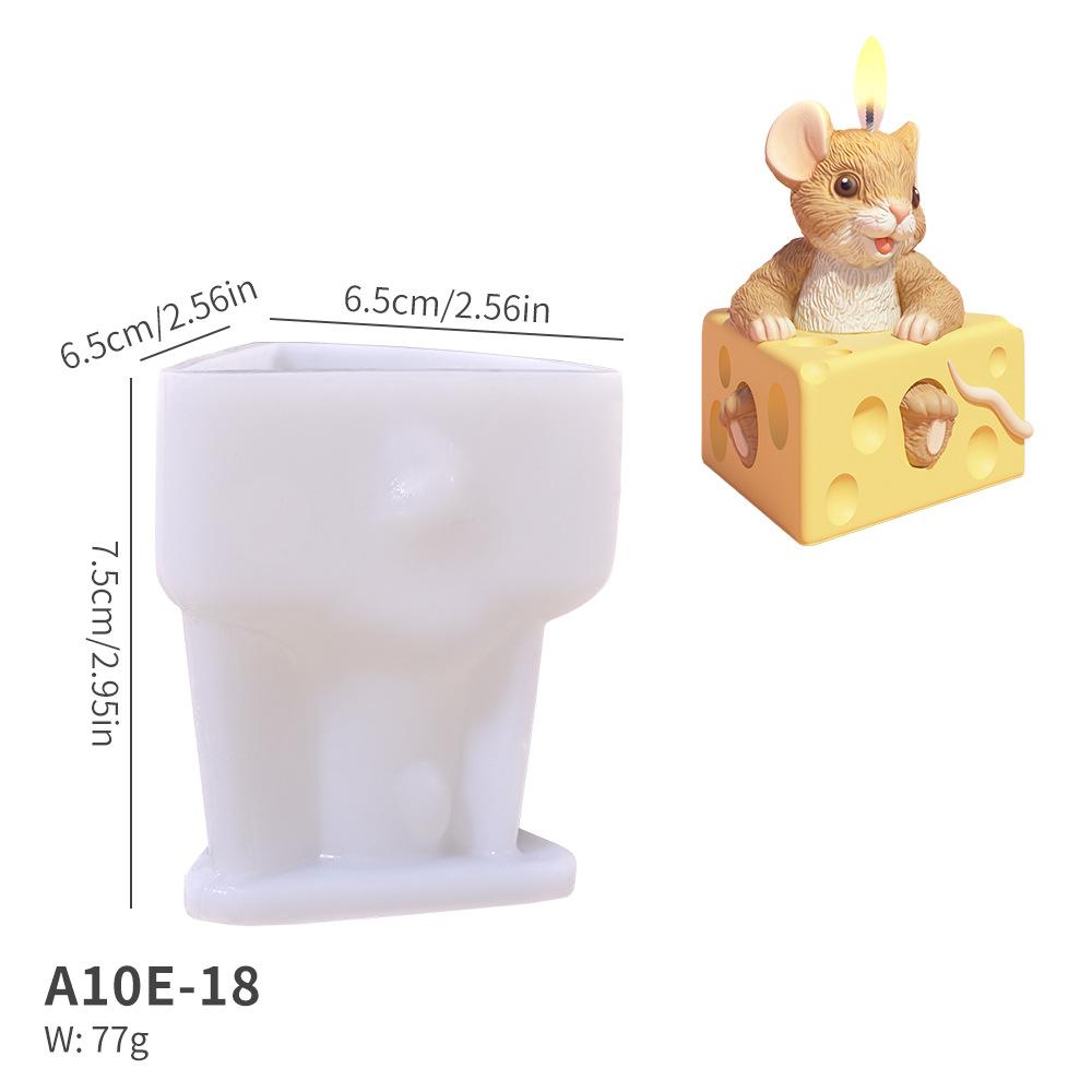 3D Mouse Cheese Aromatherapy Candle Silicone Mold DIY Handmade Romantic Scented Valentine's Day Party Home Decor Birthday Gift