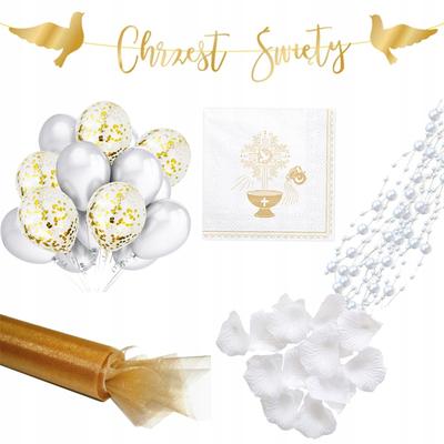 Baptism Set: Balloons, Garland, Organza, Napkins