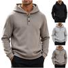 Herren Hoodie mit Knopfleiste Lässiger Pullover Sweatshirt für Frühling und Herbst