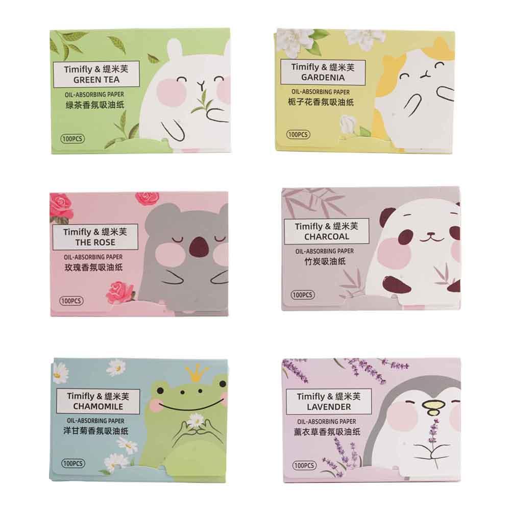100Pcs Fragrance Face Oil Blotting Paper Oil Control Oil-absorbing Face Cleaning Portable Face Blotting Tissue Makeup Tools