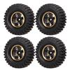 4Pcs 1.0in RC Wheel Tires Brass Adhesive Free Replacement RC Rubber Tyres for FMS FCX24 1 24 RC Car