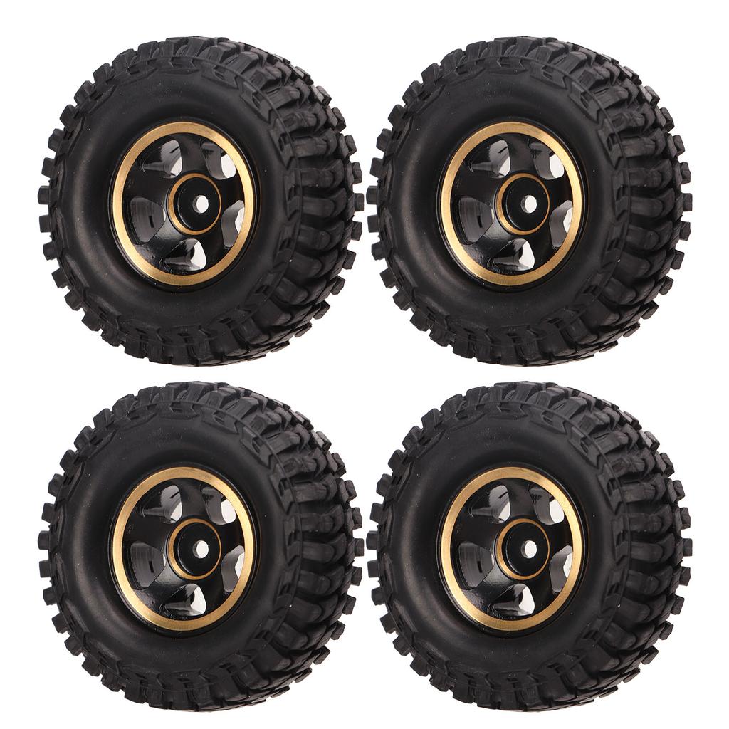 4Pcs 1.0in RC Wheel Tires Brass Adhesive Free Replacement RC Rubber Tyres for FMS FCX24 1 24 RC Car