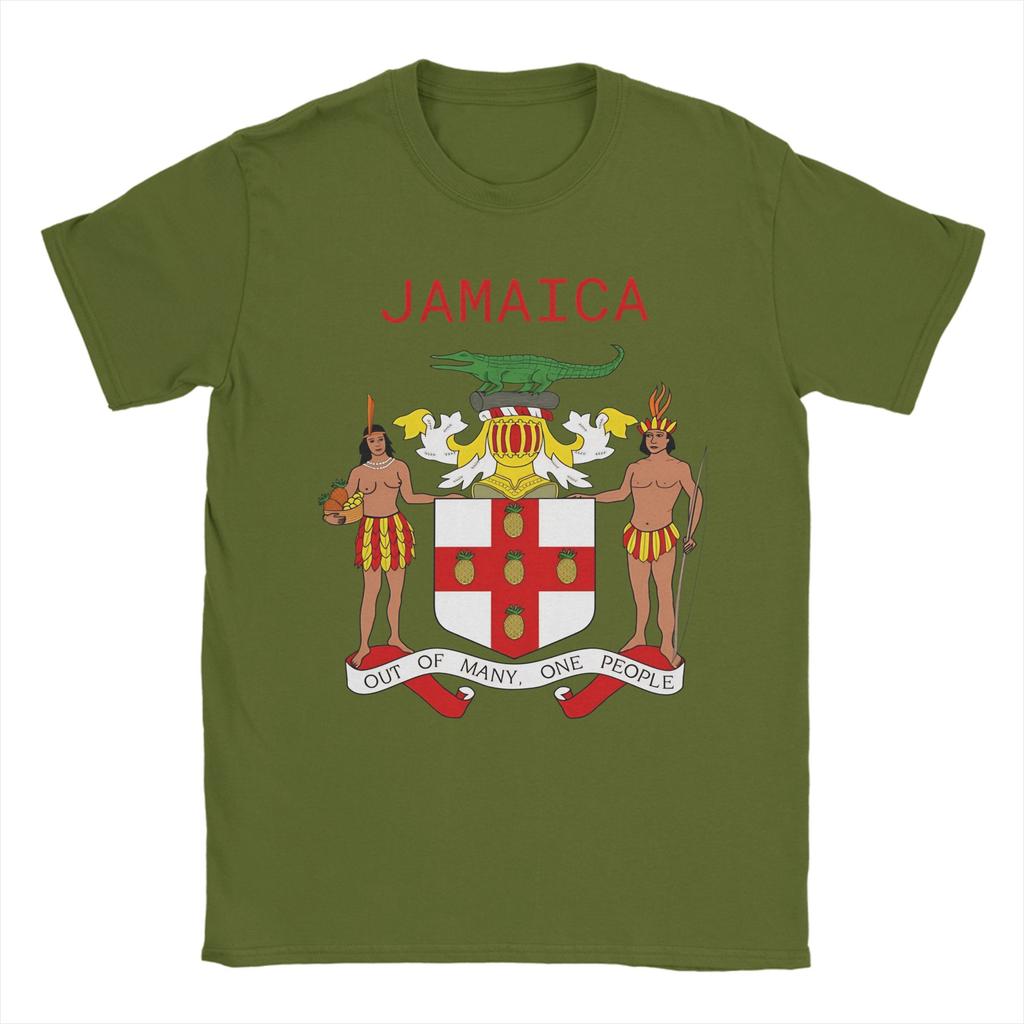 Jamaica Coat Of Arms   TShirt  Fashion T Shirts Short Sleeve Y2K Basic Tshirt Summer Cotton 4XL 5XL 6XL Clothing