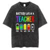 T-shirt Washed Cotton Crew Neck Tee Korean Style Casual Streetwear Top American retro style unsex