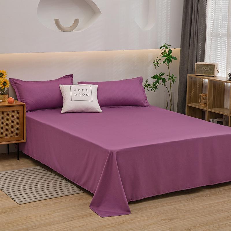 1PC Bed Flat Sheet for Double Bed Plain Solid Color Top Sheets Single/Queen/King Flat Bedsheets Soft Home Bed Linen Sheets