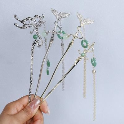 Headdress Tassel Hair Stick Geometric Hair Stick New Chinese Style Hairpin Hairstyle Design Tool