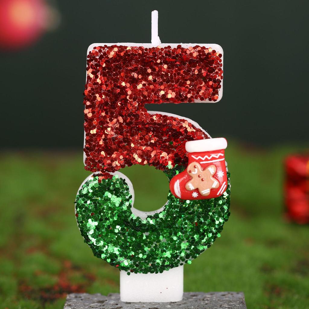 Handmade Birthday Candles: Christmas Stocking Style Cake Toppers for First Birthdays