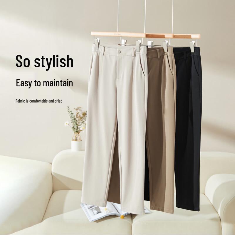 Eezyoung Women's 2025 Autumn Slim Straight-Leg Trousers