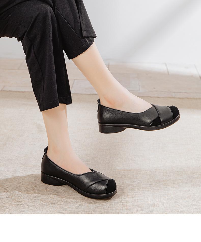 Fashion New Pu leather ballet flats women's shallow loafers woman anti skid slip on shoes ladies comfy soft moccasin female flats