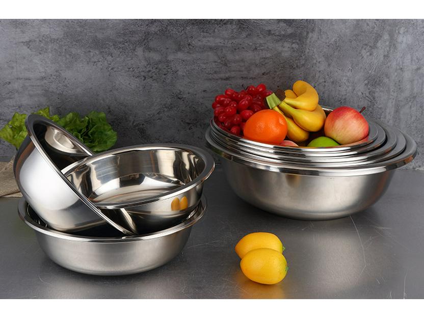 Extra Large Non-Slip Stainless Steel Bowl for Vegetables, Dough Kneading, and Laundry