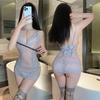 Deep V dew ditch lace sexy underwear sexy lace perspective hip skirt uniform clothes qqny99
