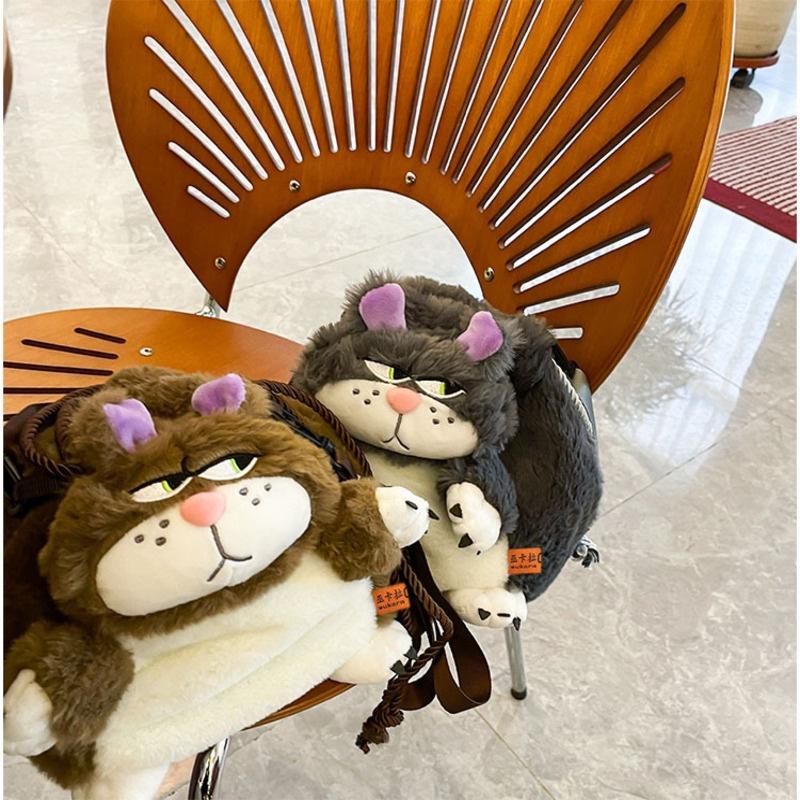 2023 New Creative Road Xifa Cat Shoulder Bag Adorable And Funny Cartoon Plush Toy Crossbody Bag