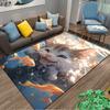 Cute Cat and Goldfish Playful Scene Printed Carpet for Home Decor Suitable for use as an anti-slip for living room bedroom sofas