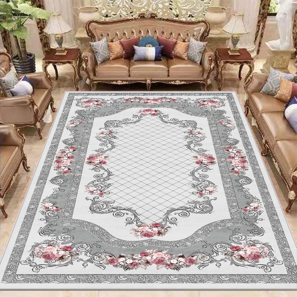 European Style Carpet for Living Room Home Decoration Luxury Large Rugs Bedroom Bedside Non-slip Mats Lint-free Easy Clean Rug