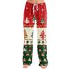 Women's Christmas Print Casual Pants with No Pockets for Holiday Lounging