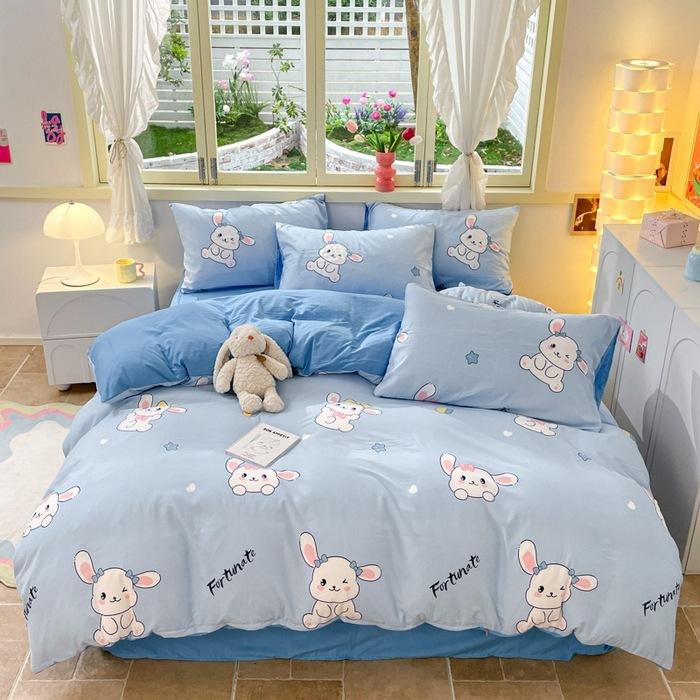 Class A Maternal And Infant Grade Washed Cotton Double-Layer Yarn4-Pcs Set Bed Hat Student Bed 3-Pcs Set Bed Sheet Quilt Cover Quilt Cover