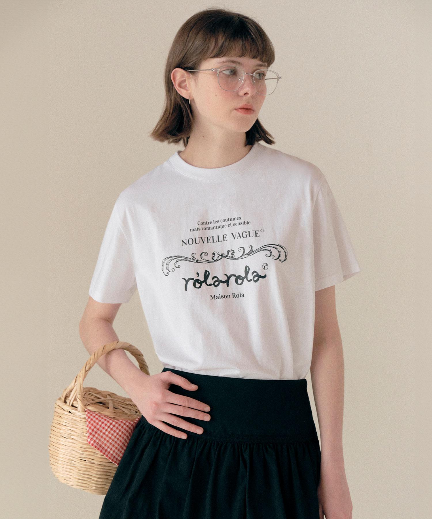 Lora Lora Vintage Nouvelle Logo Half T-Shirt White White/Xs