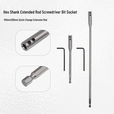 Hex Shank Quick Change Drill Extension Rod Set - 1/4", 300mm & 150mm