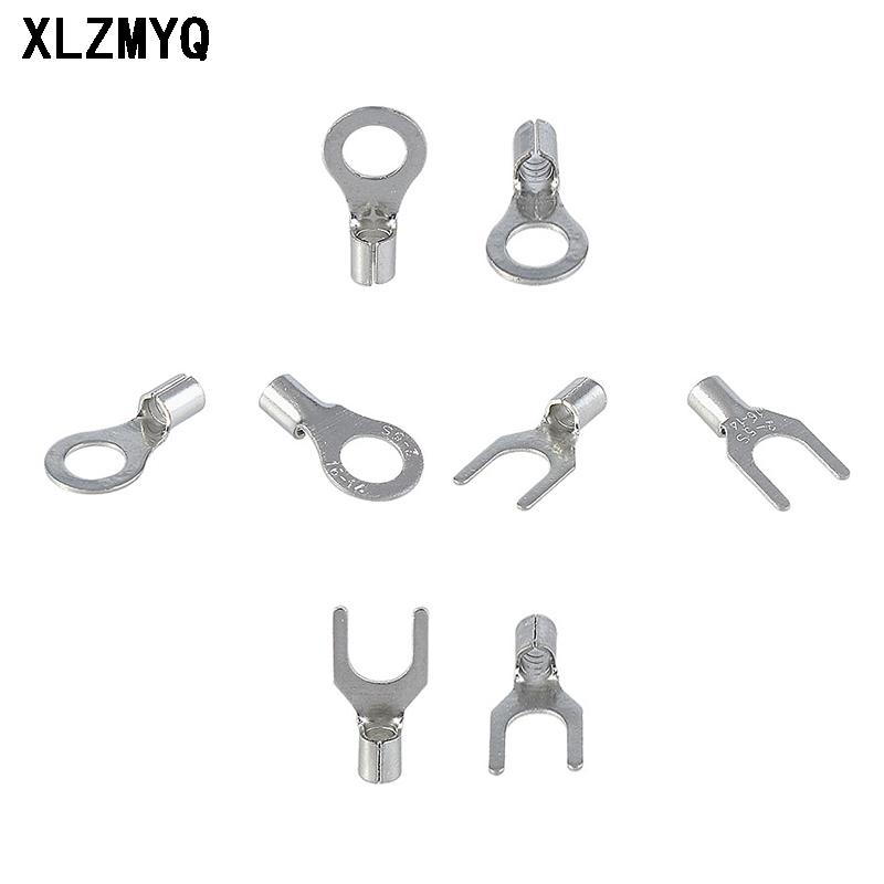 320Pcs/Box Terminals Non-Insulated Ring Fork U-type Brass Terminals Assortment Kit Cable Wire Connector Crimp Spade