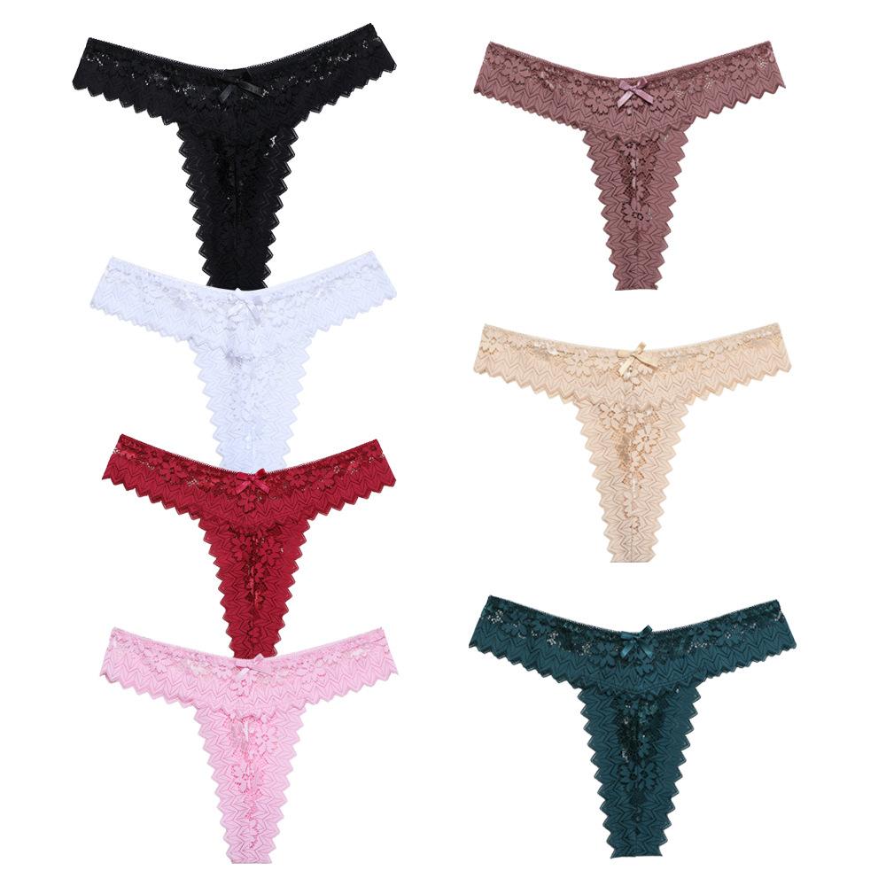 Seamless Lace Panties Sexy and Hot Low-rise Hip-lifting Thong Panties Women's Hollowed-out Underwear