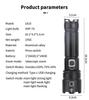 XHP70 High-Brightness LED Flashlight - Aluminum Alloy, Telescopic Zoom, Electric Display, Waterproof, Multifunctional Outdoor Handheld Light