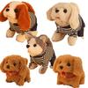 Interactive Plush Toy Puppy Walking Barking Tail Wagging Gift Battery Operated Electronic Dog for Kids