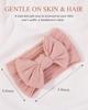 PANTONE Solid Color Bows Headband for Baby Girls Elastic Hair Band Cotton Bowknot Turban Kids Headwear Baby Hair Accessories