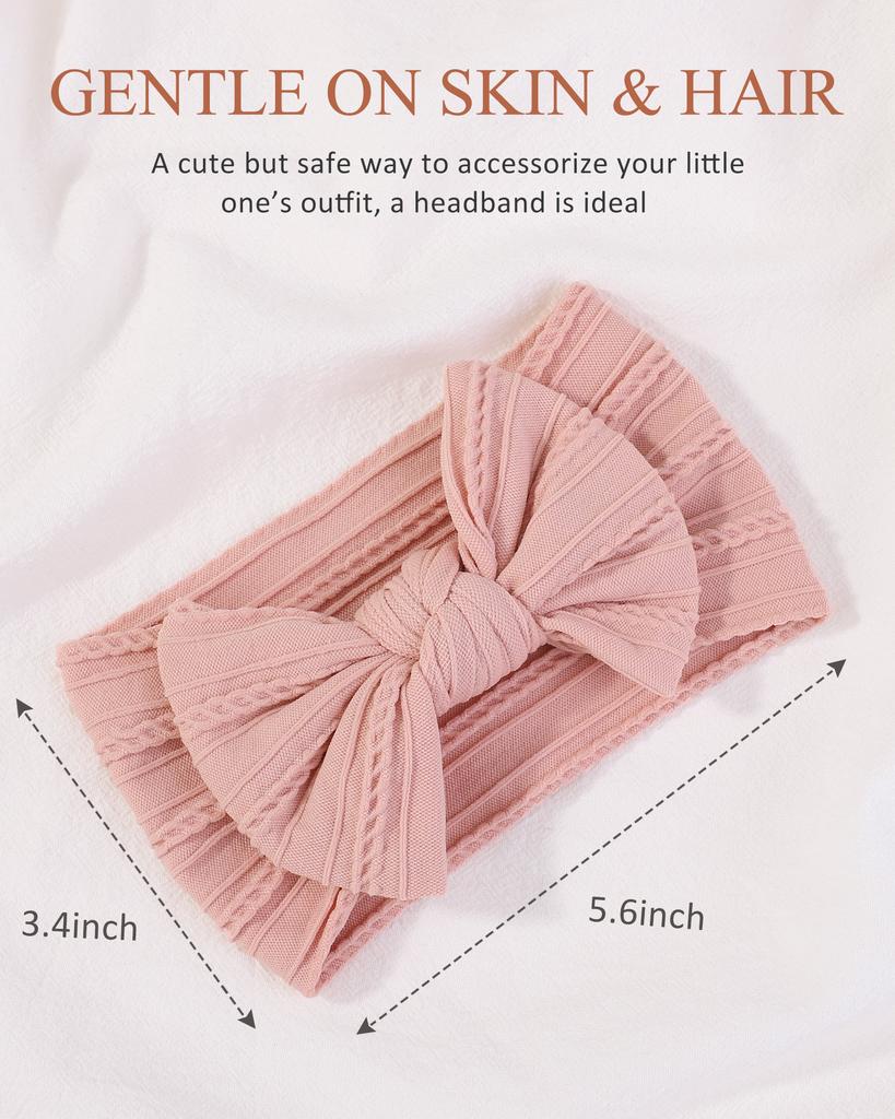PANTONE Solid Color Bows Headband for Baby Girls Elastic Hair Band Cotton Bowknot Turban Kids Headwear Baby Hair Accessories