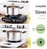 Double-Layer Stainless Steel Stockpot with Steamer for Porridge, Noodles, and Soup - Compatible with Induction and Gas Stoves