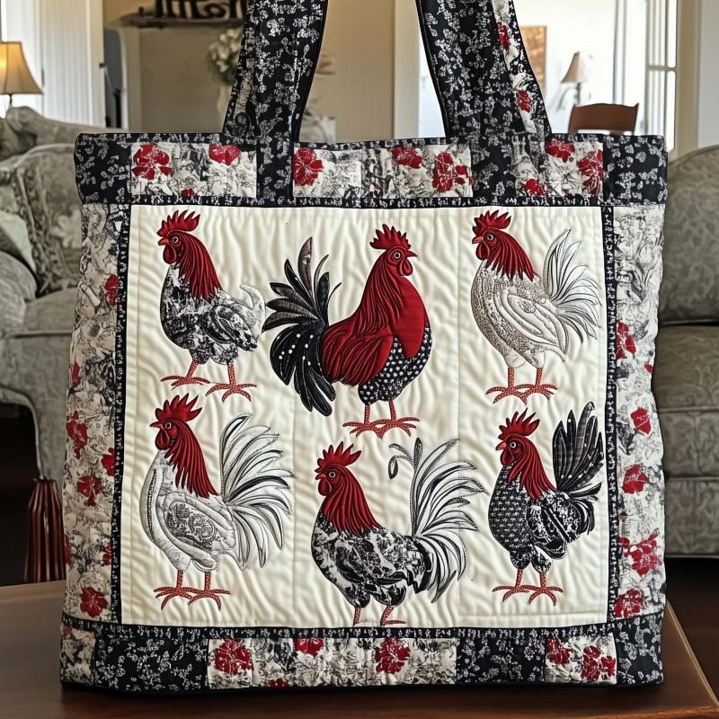 Chick Print Quilted Tote Bag Crossbody Medium Size Street Style Daily Use