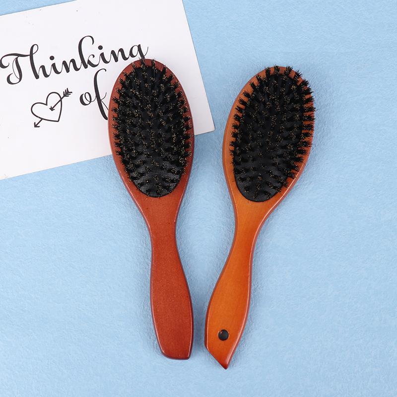 Boar Bristle Hair Brush Women Combs For Hair Wood Hairbrush Detangle Straightener Brush Hair Comb Barber Accessories